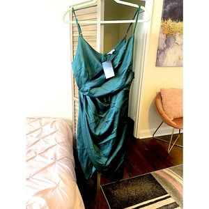 Olive Green Asymmetrical Dress